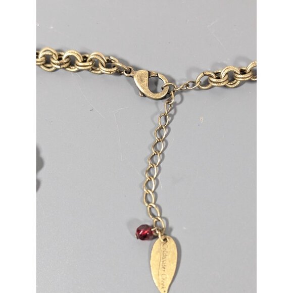 Coldwater Creek Red Faceted Bead Charm Cluster Statement Neclace 19" - Picture 6 of 8